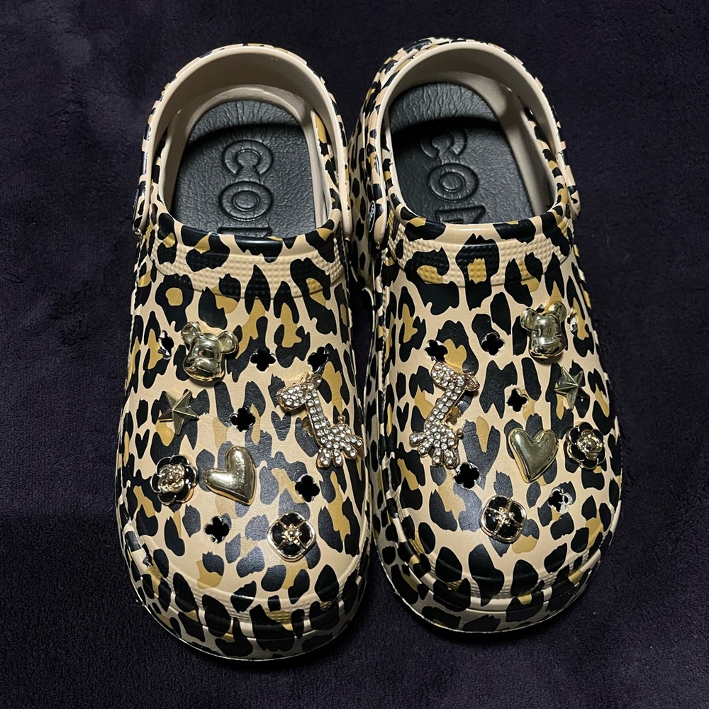 Cheetah crocs